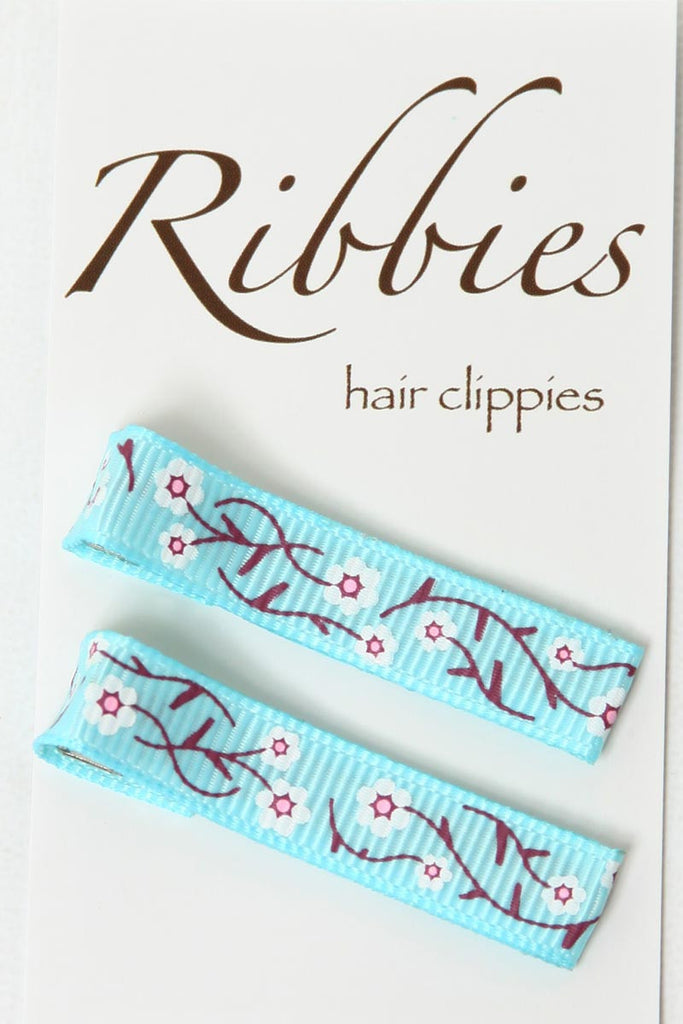 Barrette anti-glisse fille bleu clair Ribbies